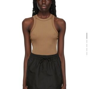 ANINE BING Brown Ty Bodysuit